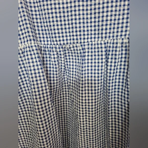 Old Navy Blue and White Gingham Puff-Sleeve Mini Dress - Picture 3 of 5